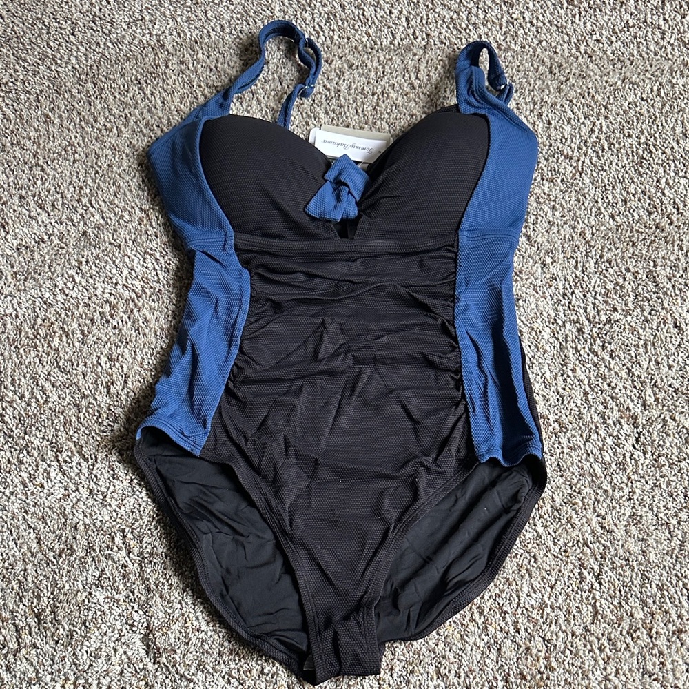 Tommy Bahama One-Piece Swimsuit in Blue and Black